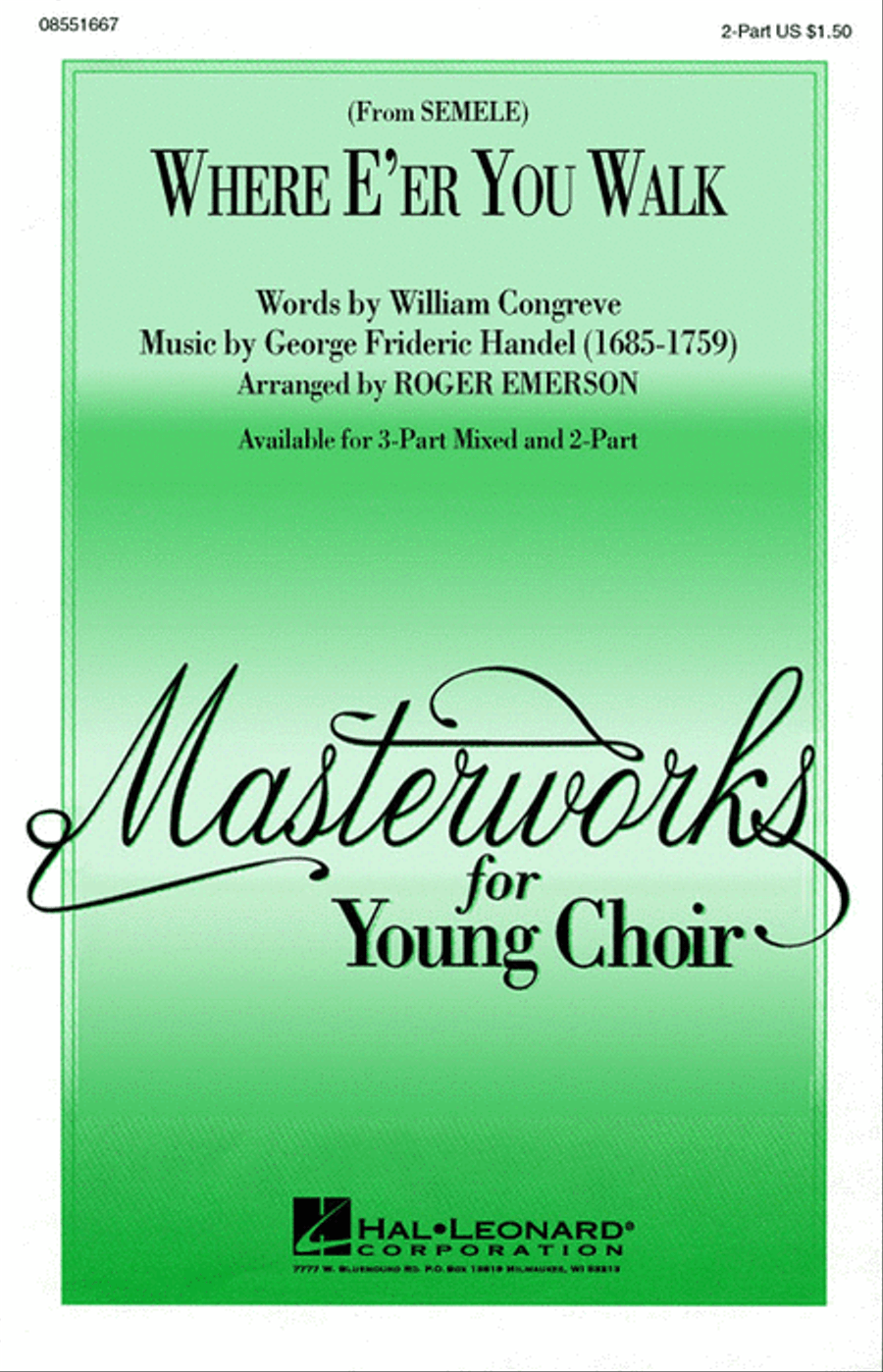 Where E'er You Walk (from Semele) Choir scores gallery preview page 1