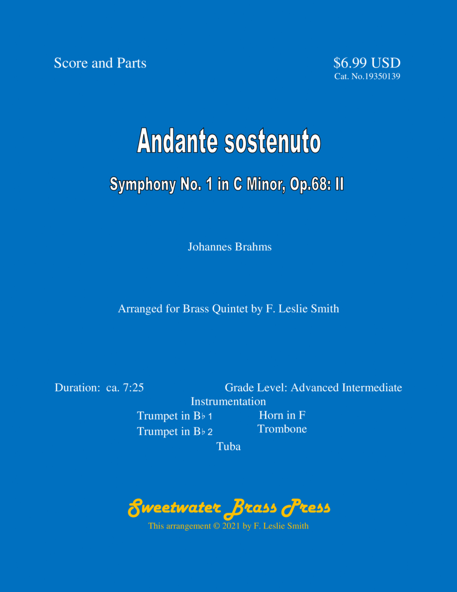 Andante sostenuto (Symphony No. 1 in C Minor, Op.68: II) Brass Ensemble scores gallery preview page 1