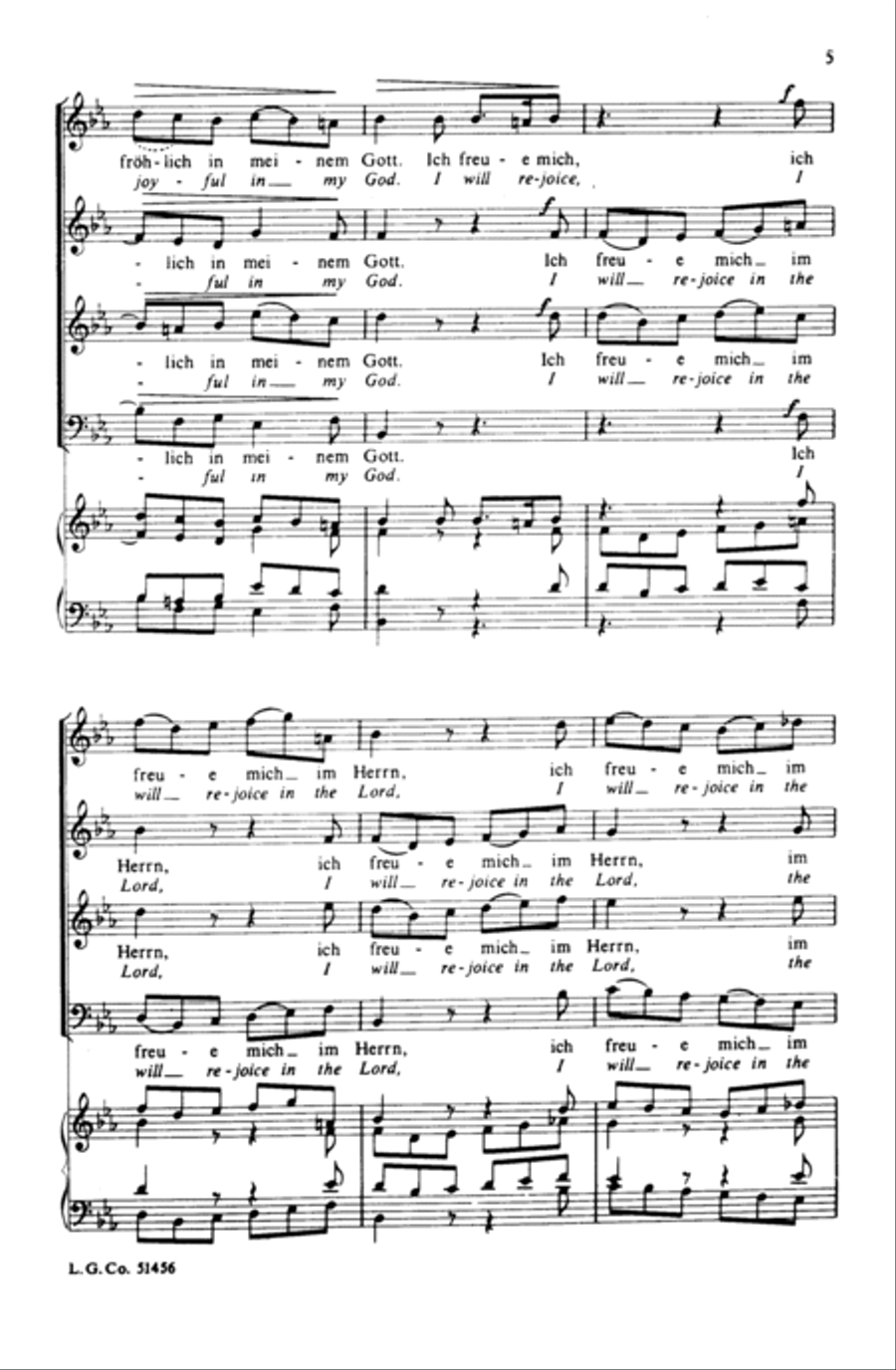Ich Freue Mich Im Herrn (I Will Rejoice in the Lord) 4-Part scores gallery preview page 14
