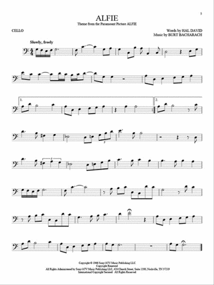 101 Movie Hits for Cello