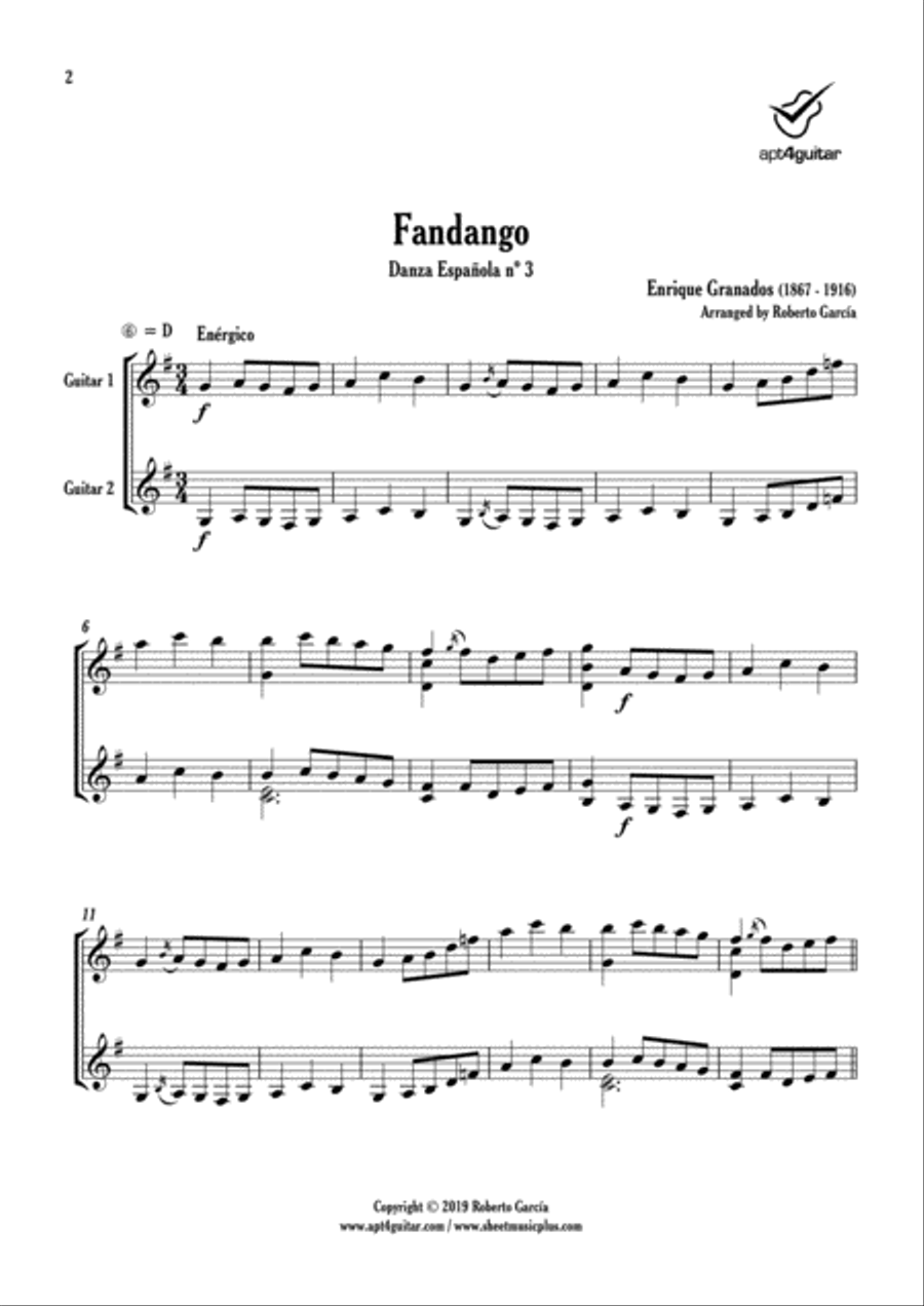Fandango Fandango Classical Guitar scores gallery preview page 2