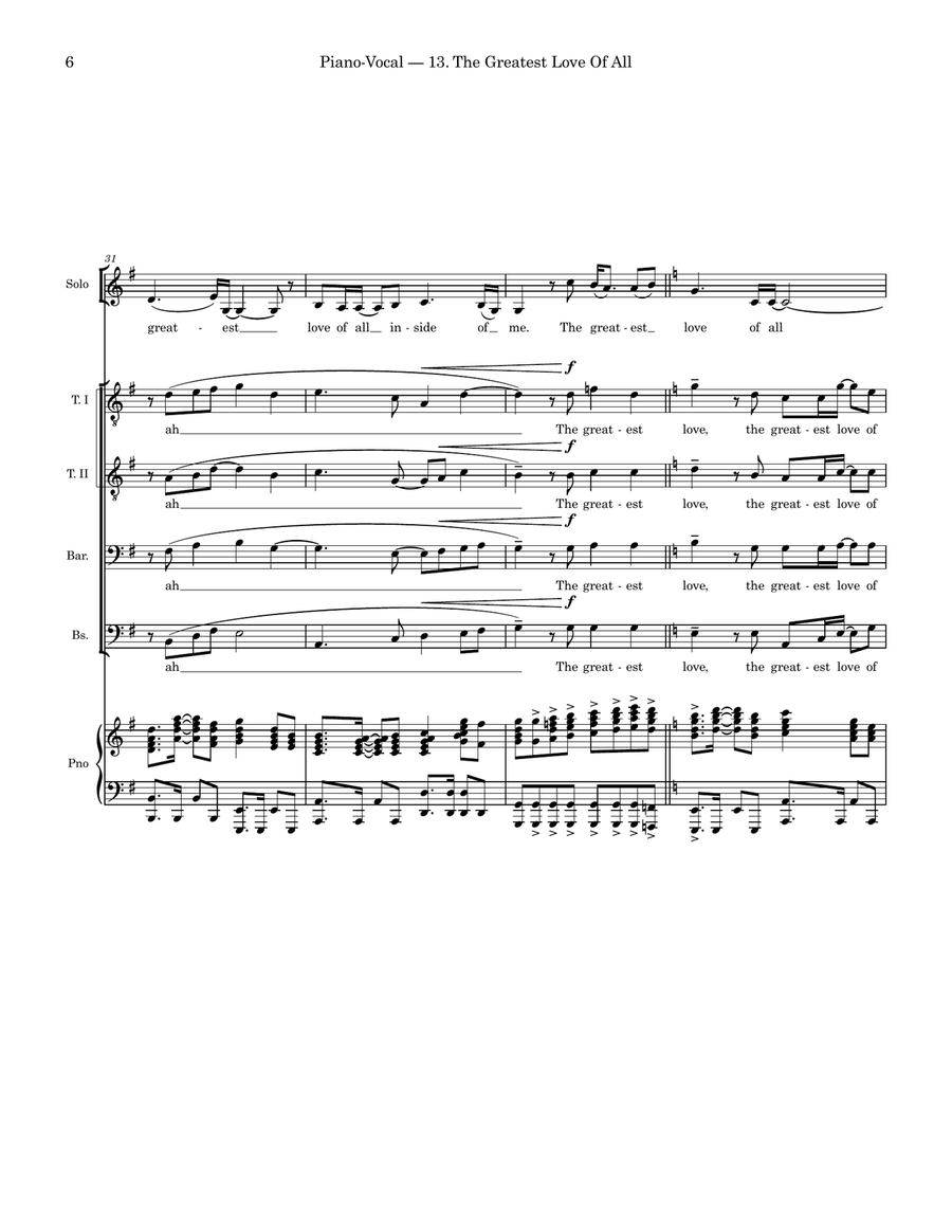 The Greatest Love Of All The Greatest Love Of All TTBB scores gallery preview page 6
