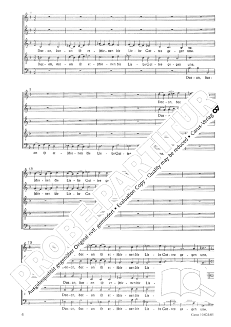 Thereby is revealed unto us the glory of God's favor (Daran ist erschienen die Liebe Gottes) SSATB scores gallery preview page 5