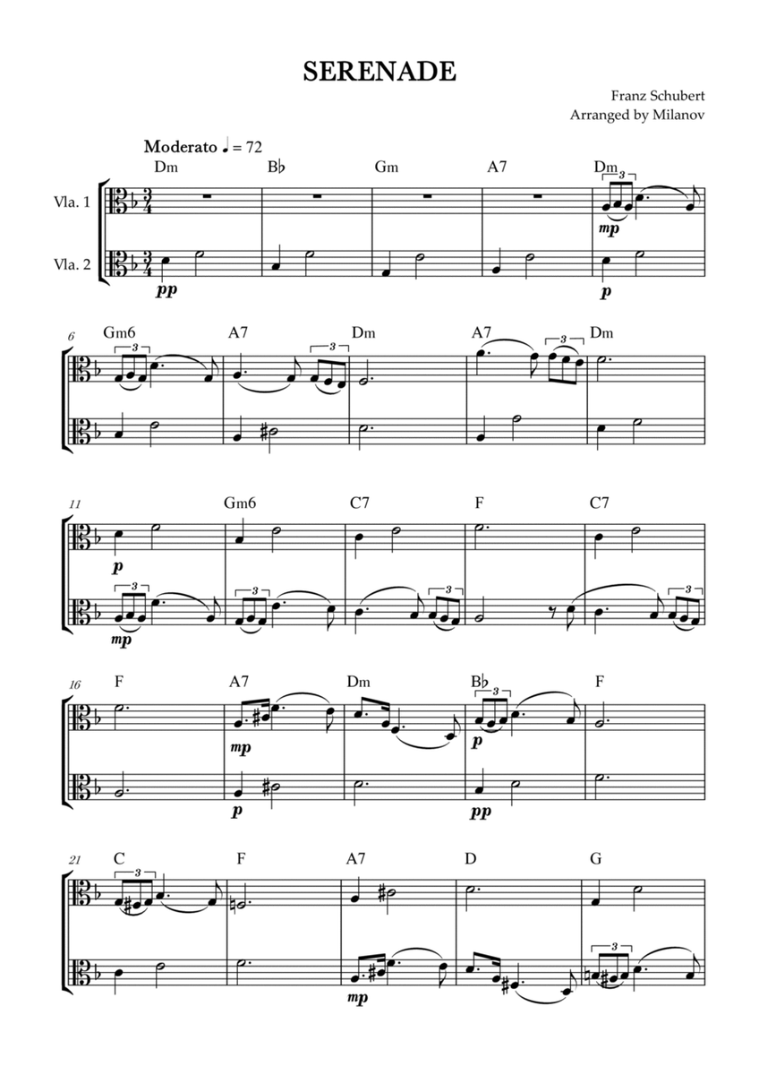Serenade | Schubert | Viola duet | Chords image number null