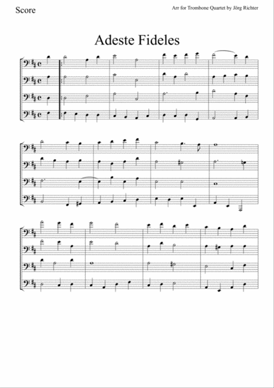 19 traditional German songs for Trombone Quartet Brass Quartet scores gallery preview page 2