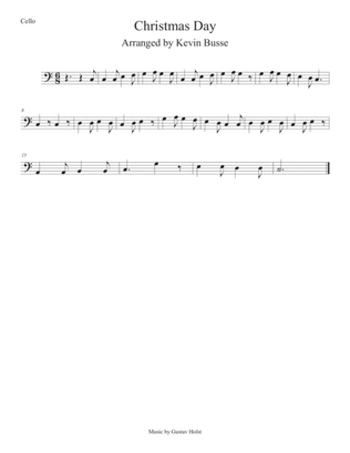 Christmas Day (Easy key of C) Cello