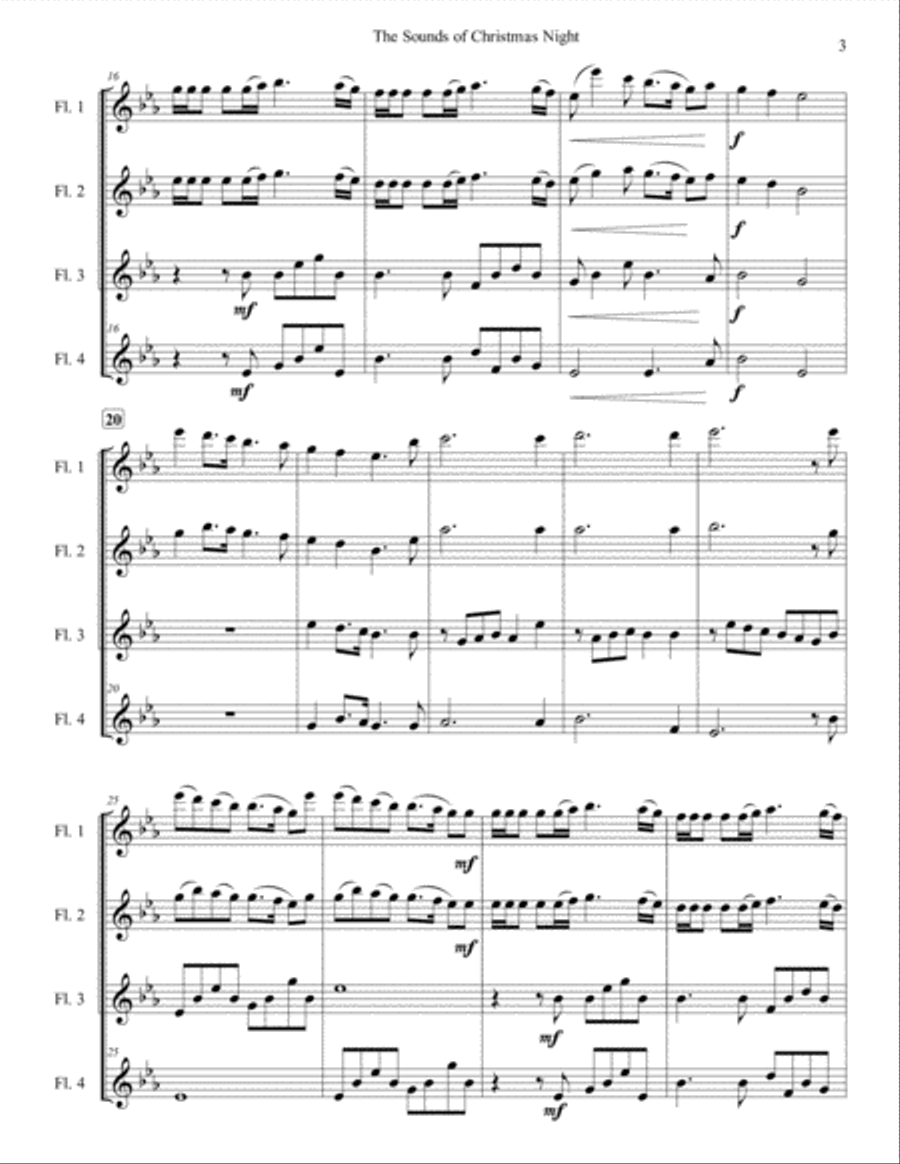 The Sounds of Christmas Night for Flute Quartet Flute Quartet scores gallery preview page 3