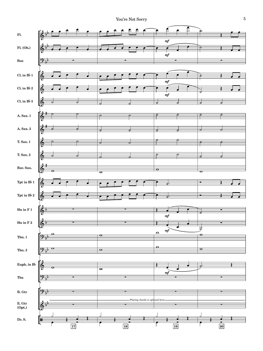 You're Not Sorry You're Not Sorry Concert Band scores gallery preview page 6