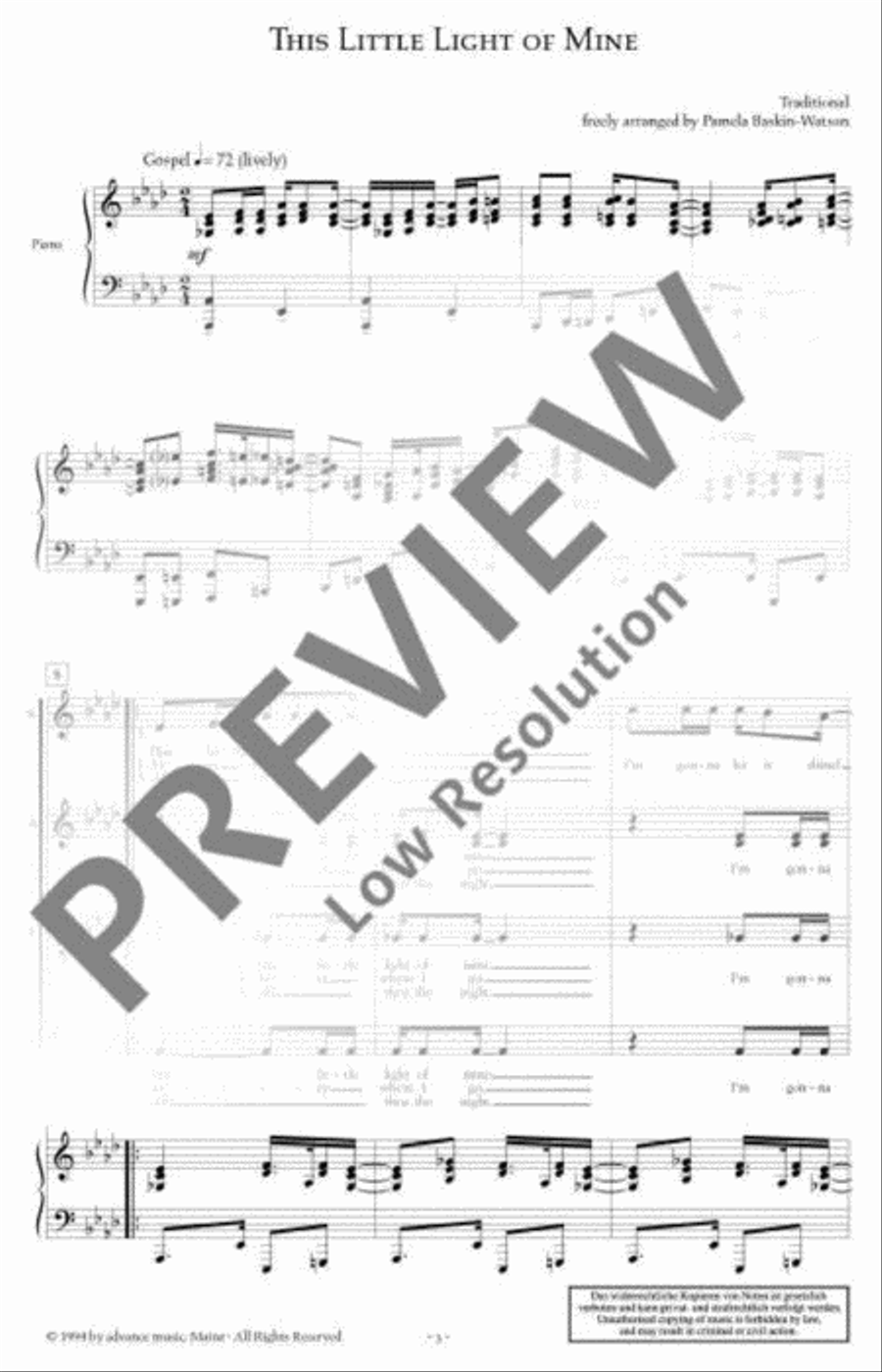 This Little Light of Mine 4-Part scores gallery preview page 2