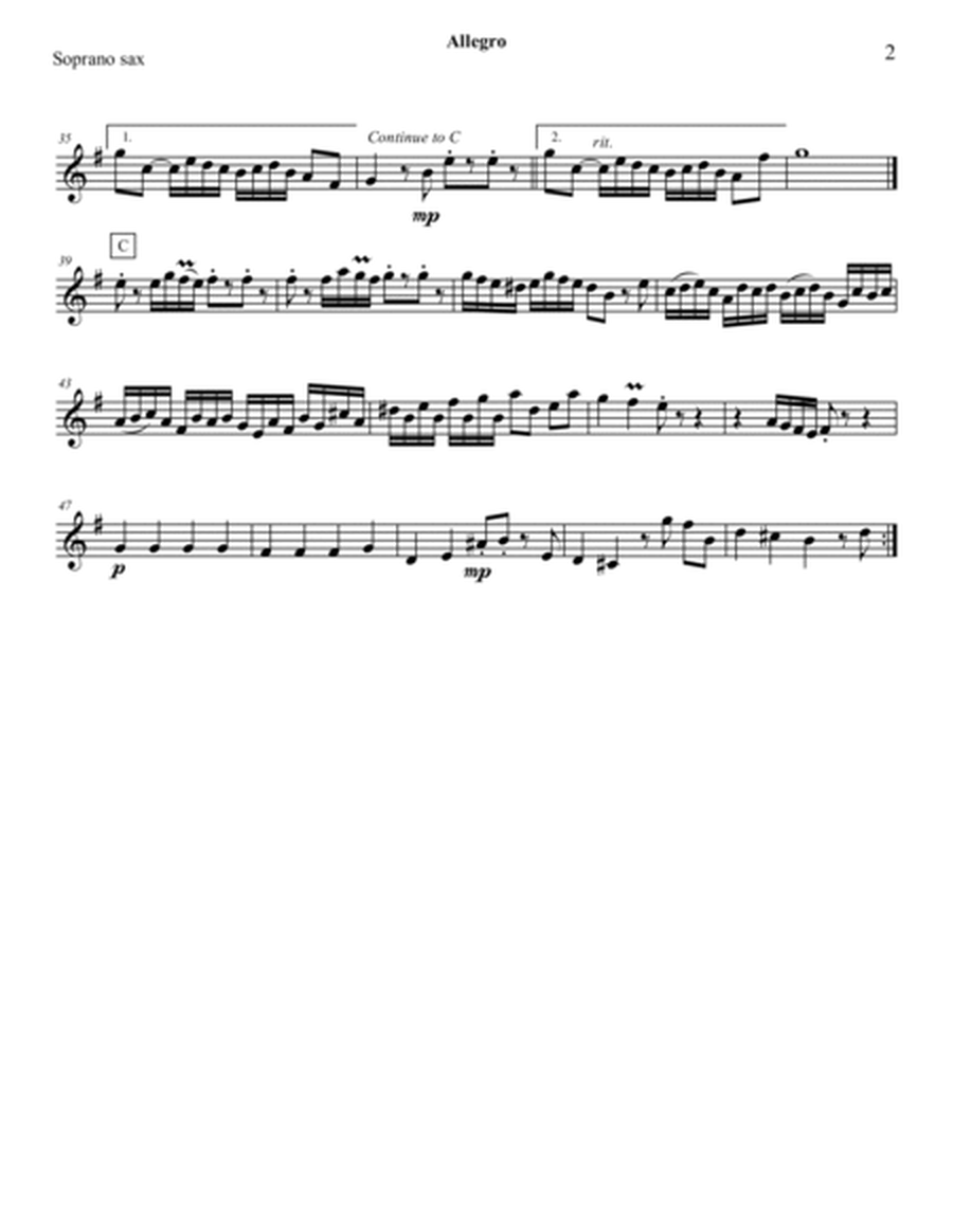 Fiocco: Allegro - arr. for Sax Quartet S(A)ATB(Bs) image number null