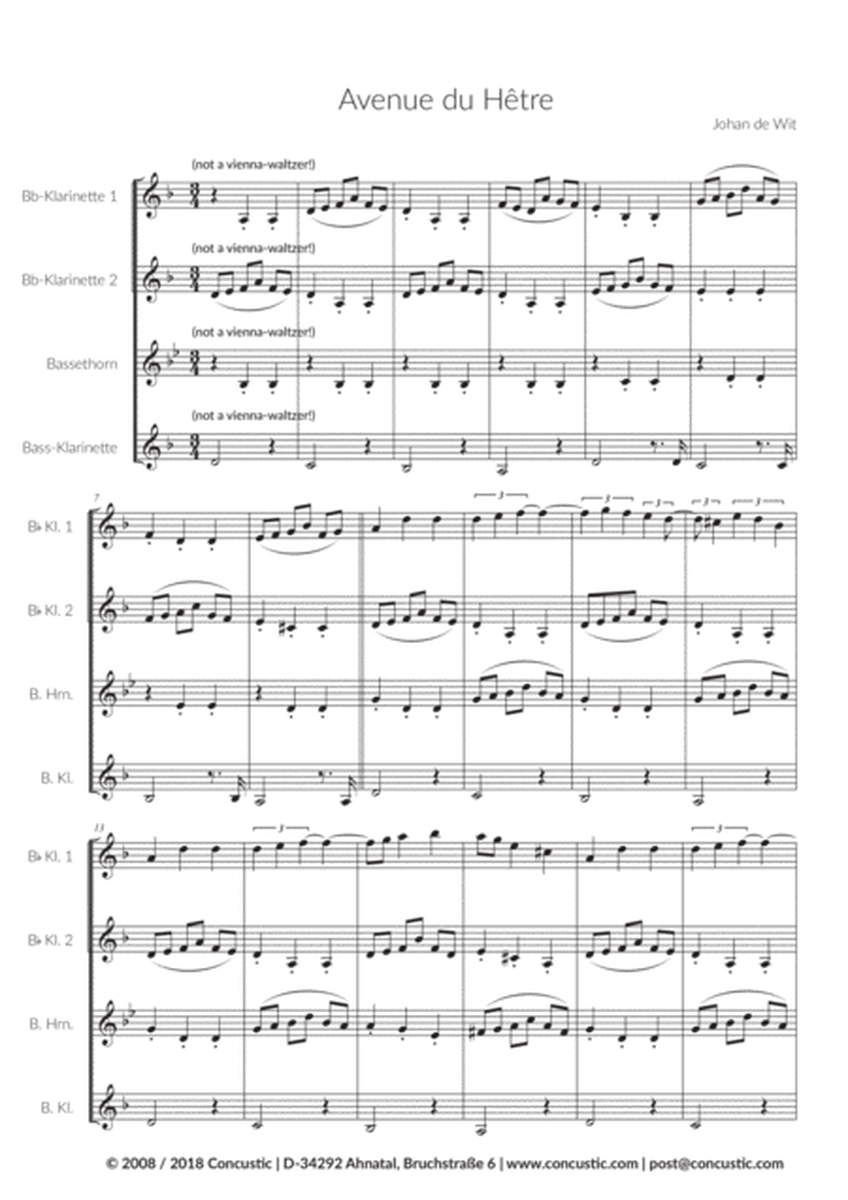 Avenue du hêtre - Clarinet Quartet image number null