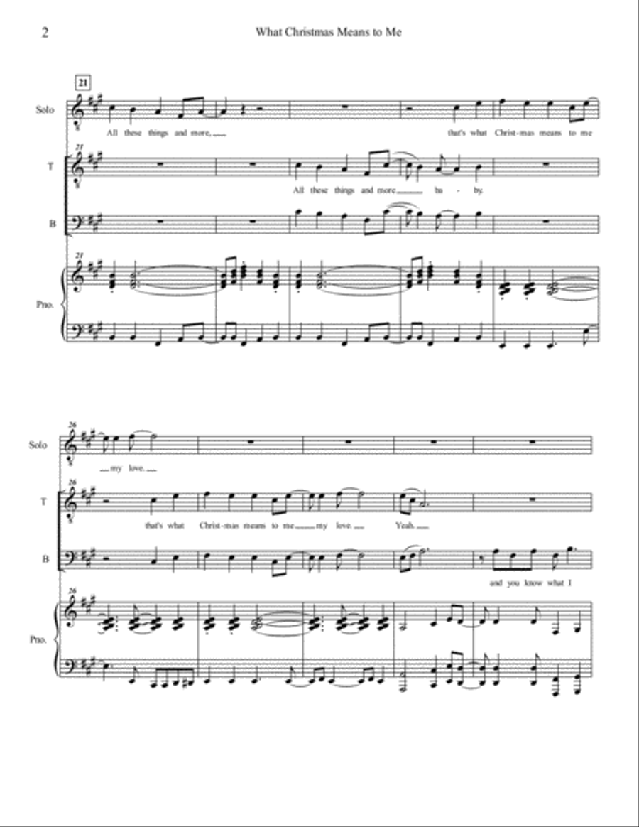 What Christmas Means To Me TTBB scores gallery preview page 2