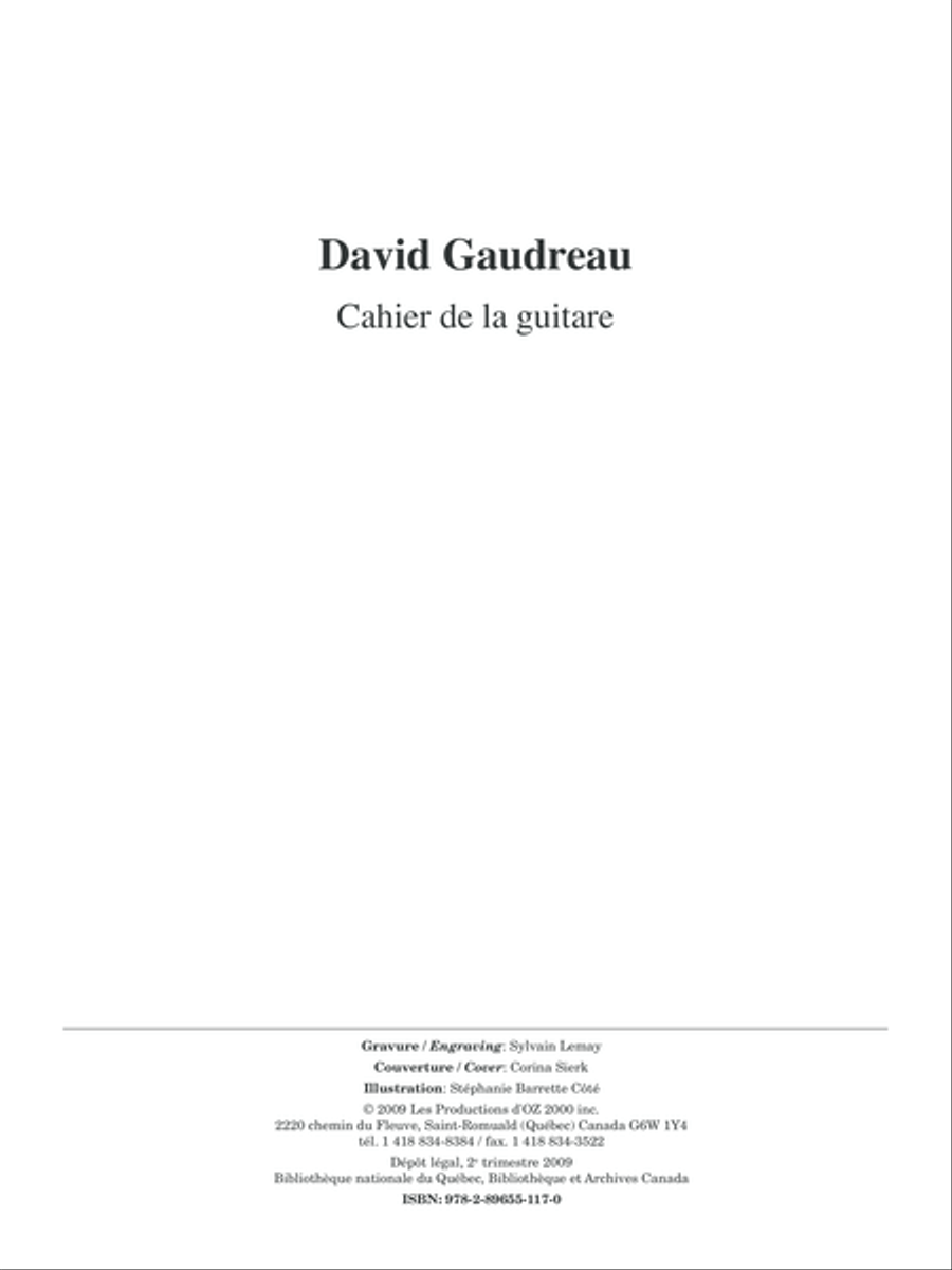 Cahier de la guitare Classical Guitar scores gallery preview page 1