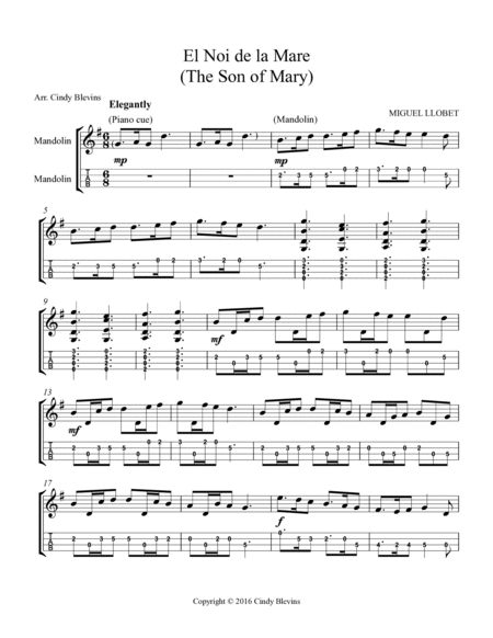 The Son of Mary, for Piano and Mandolin image number null