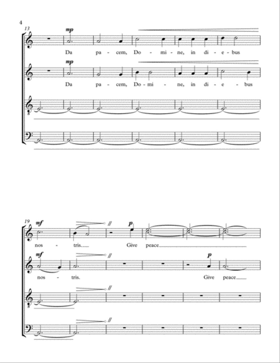 Da pacem, Domine 4-Part scores gallery preview page 4