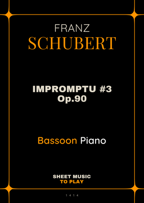 Impromptu No.3, Op.90 - Bassoon and Piano (Full Score and Parts)
