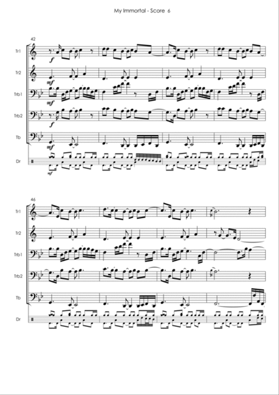 My Immortal My Immortal School and Community scores gallery preview page 6