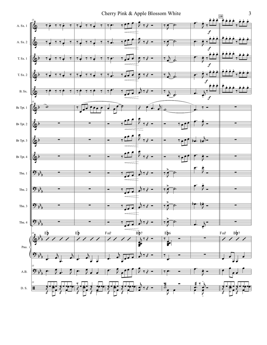 Cherry Pink And Apple Blossom White Jazz Ensemble scores gallery preview page 3