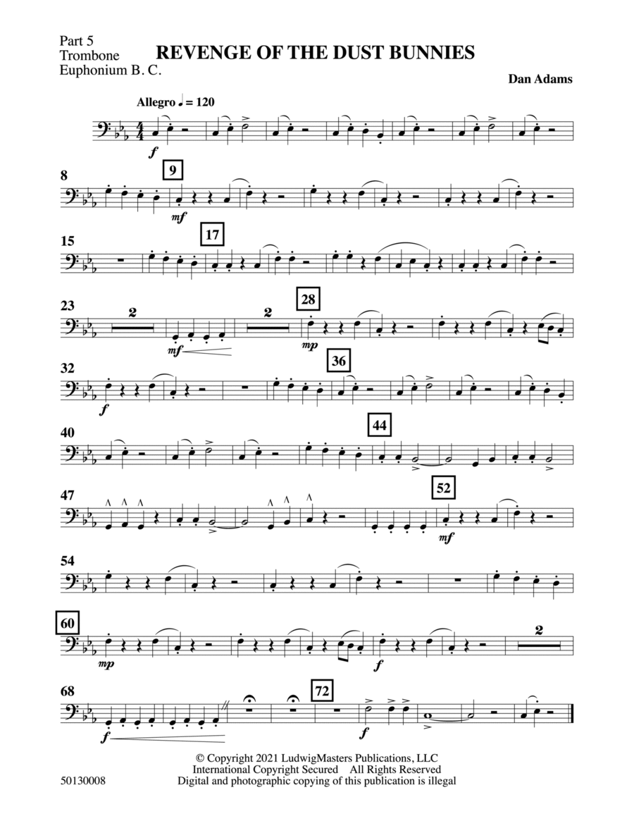 Revenge of the Dust Bunnies: Part 5 - Trombone / Euphonium B. C. Concert Band scores gallery preview page 1