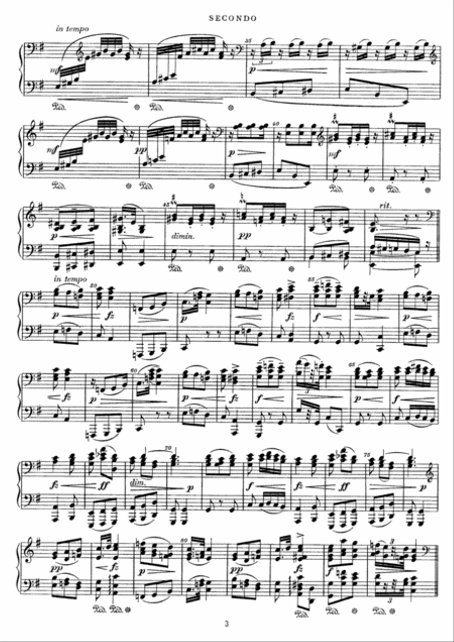 Dvorak Slavonic Dance, Op.72, No.2, for piano duet, PD892 Piano Duet scores gallery preview page 3