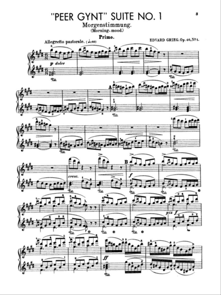 Grieg: Peer Gynt Suite, No. 1, Op. 46 Piano Duet scores gallery preview page 2