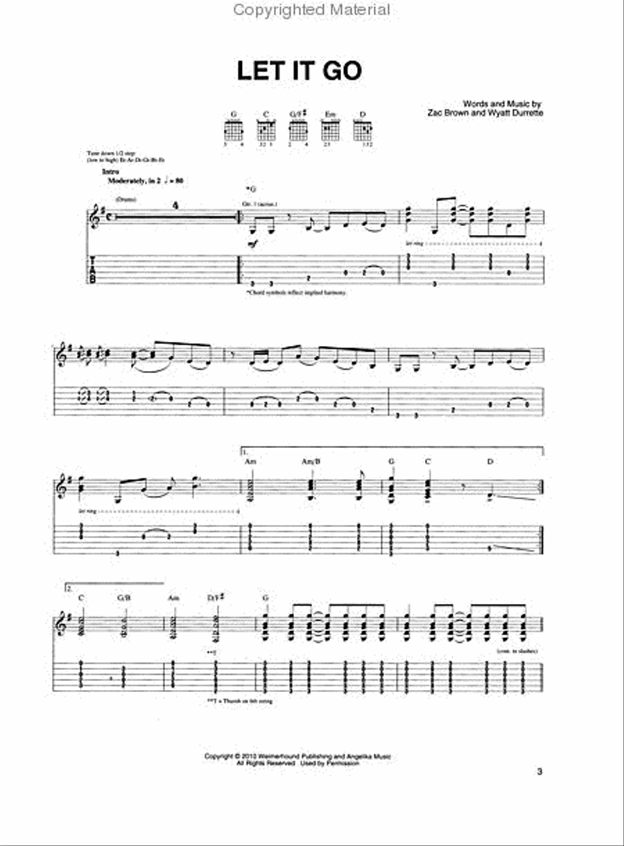 Zac Brown Band – You Get What You Give Electric Guitar scores gallery preview page 2
