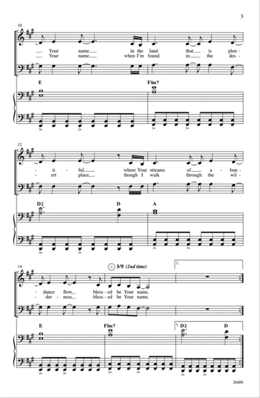 Blessed Be Your Name 4-Part scores gallery preview page 3