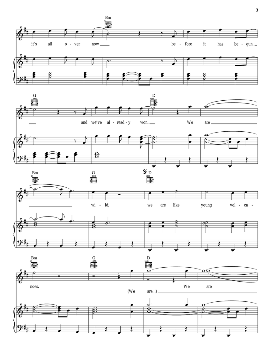 Young Volcanoes Acoustic Guitar scores gallery preview page 3