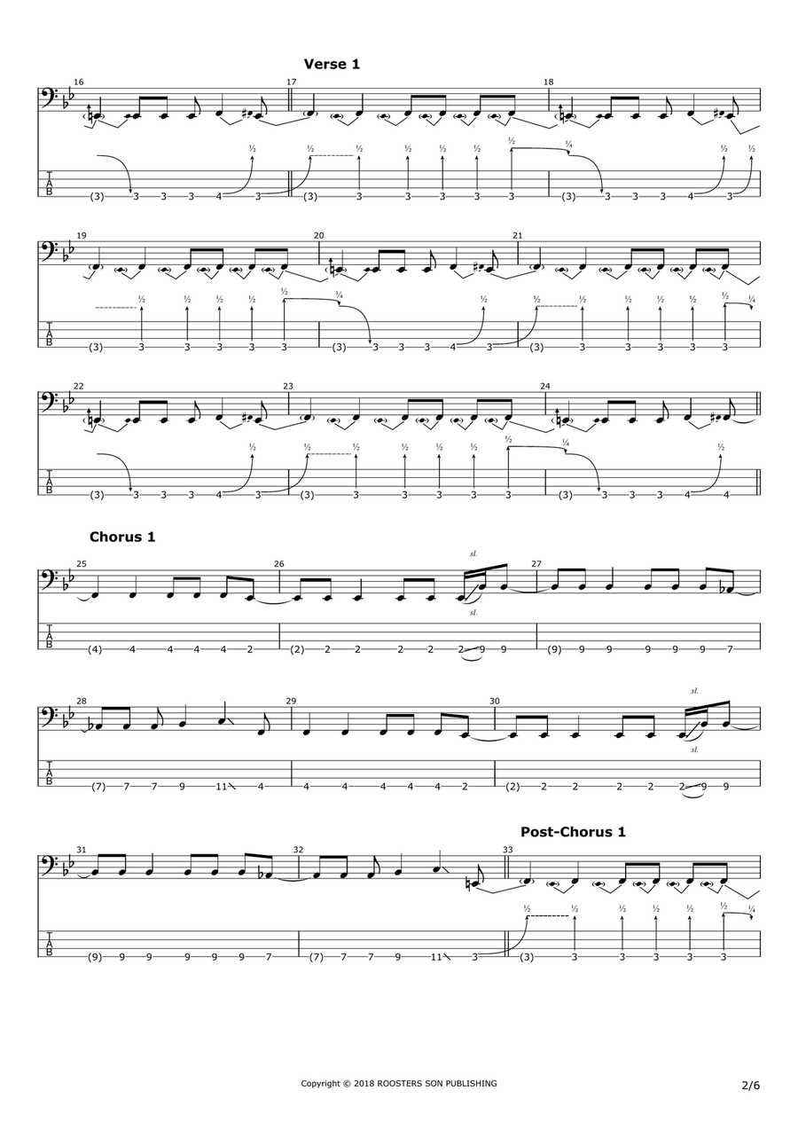 Check My Brain Bass Guitar Tablature scores gallery preview page 2