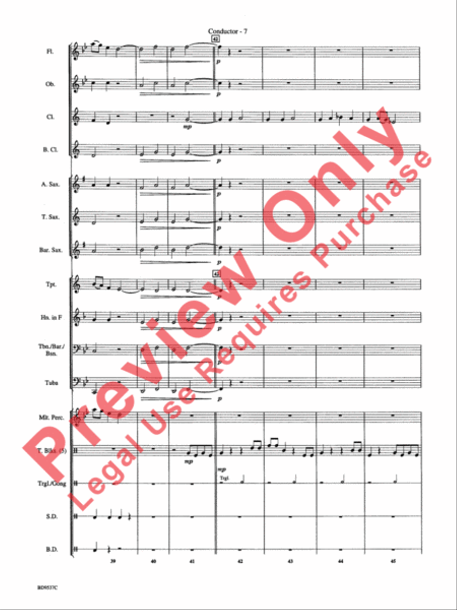 Sakura (Cherry Blossoms) Concert Band scores gallery preview page 9