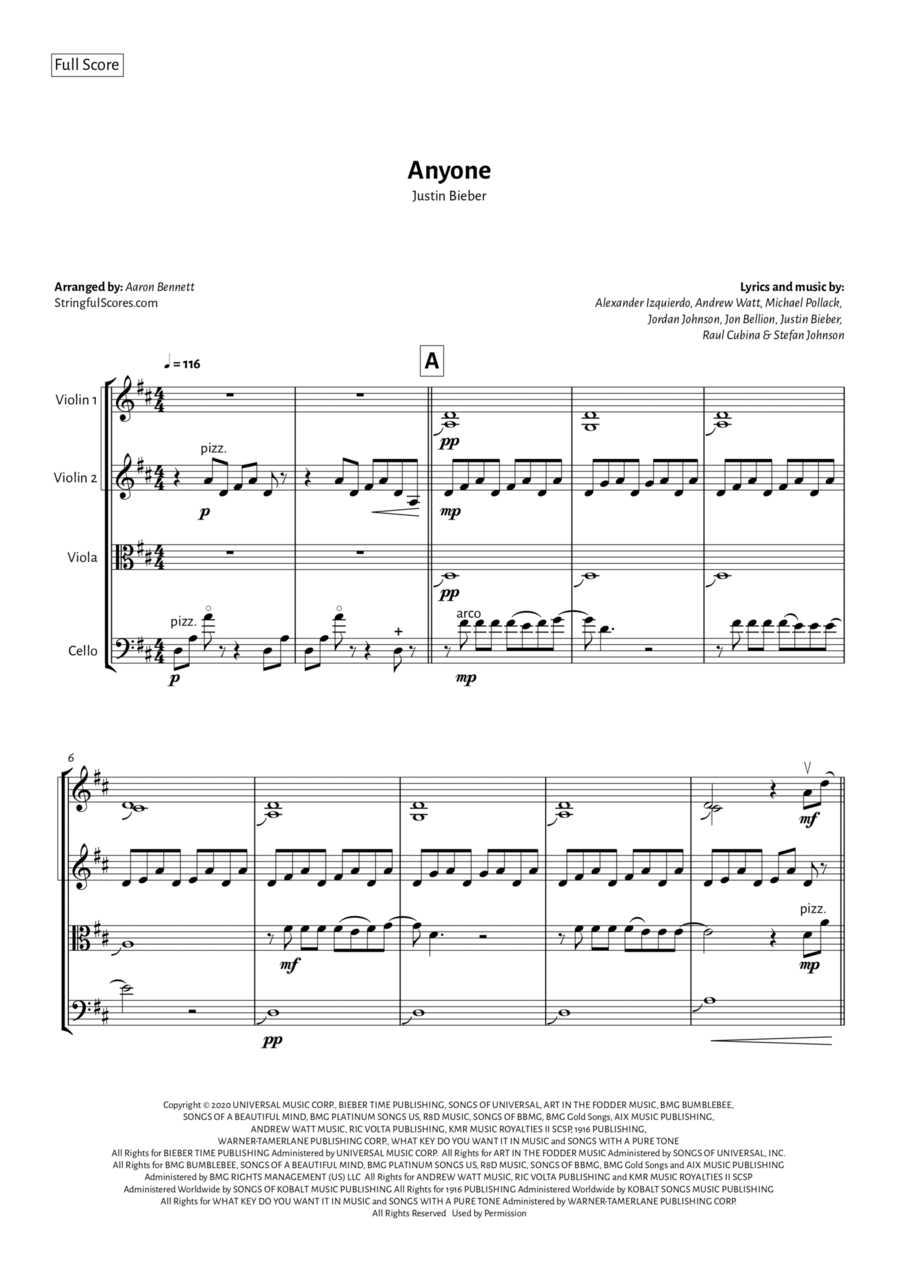 Anyone String Quartet scores gallery preview page 1