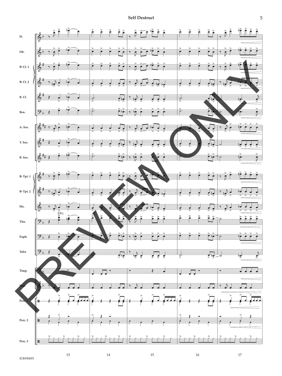 Self Destruct Concert Band scores gallery preview page 6