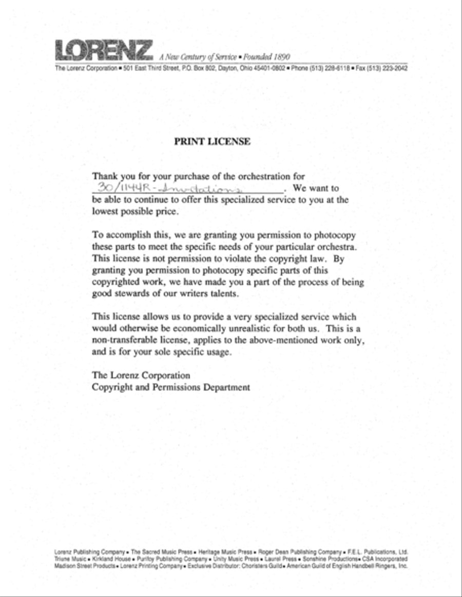 Invitations - Instrumental Parts Flute scores gallery preview page 2