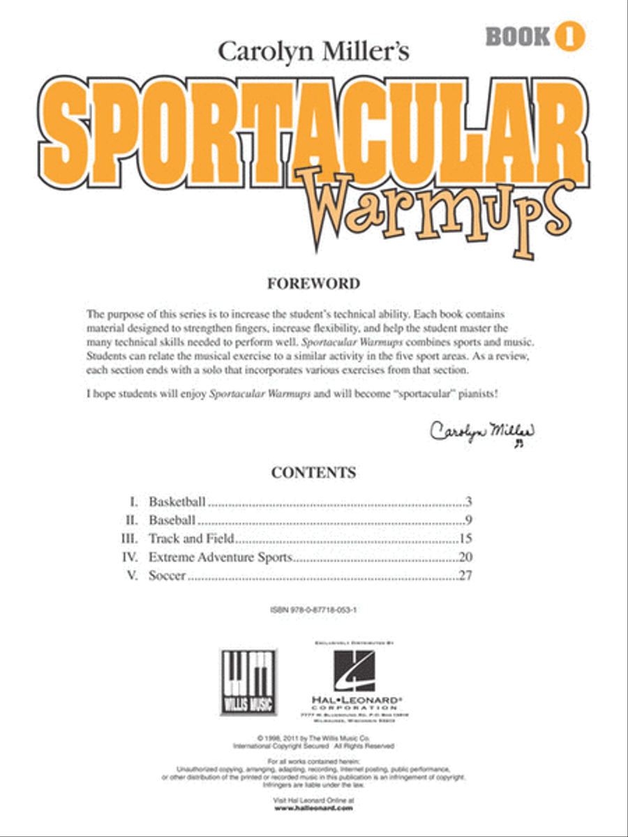 Sportacular Warm-Ups, Book 1 Easy Piano scores gallery preview page 2
