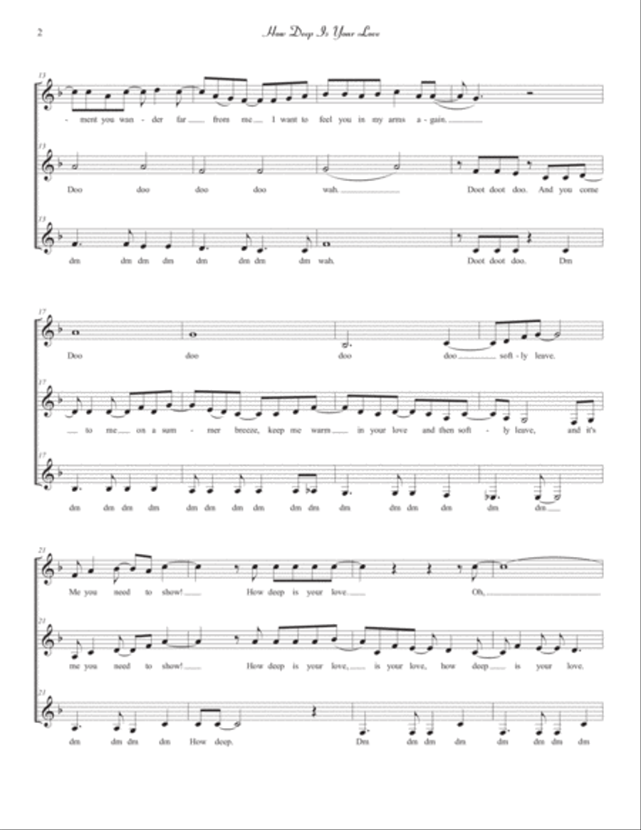 How Deep Is Your Love from the Motion Picture SATURDAY NIGHT FEVER SSA scores gallery preview page 2