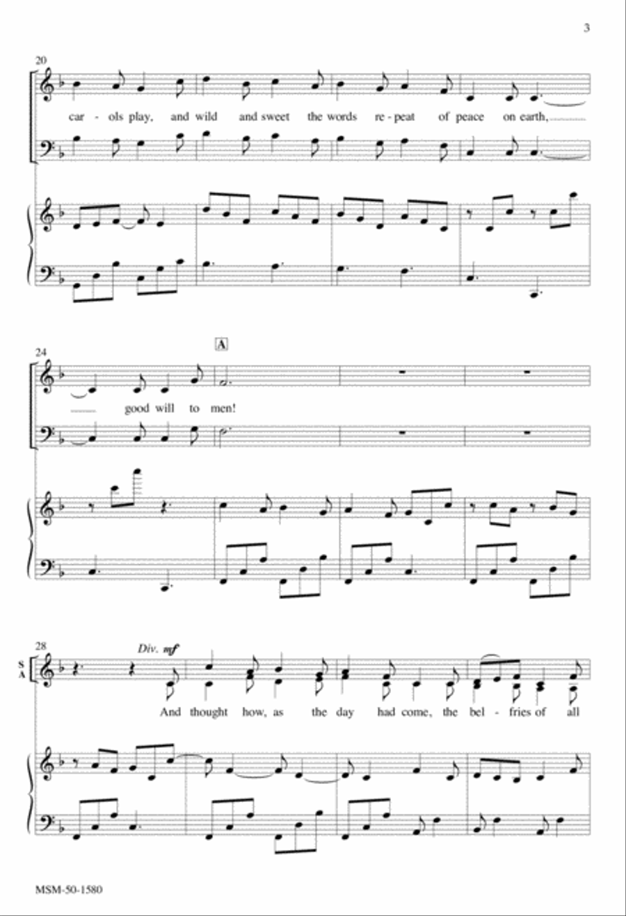 I Heard the Bells on Christmas Day 4-Part scores gallery preview page 3