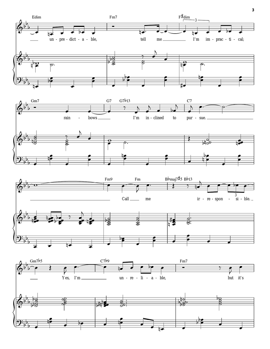Call Me Irresponsible Call Me Irresponsible Piano, Vocal scores gallery preview page 3