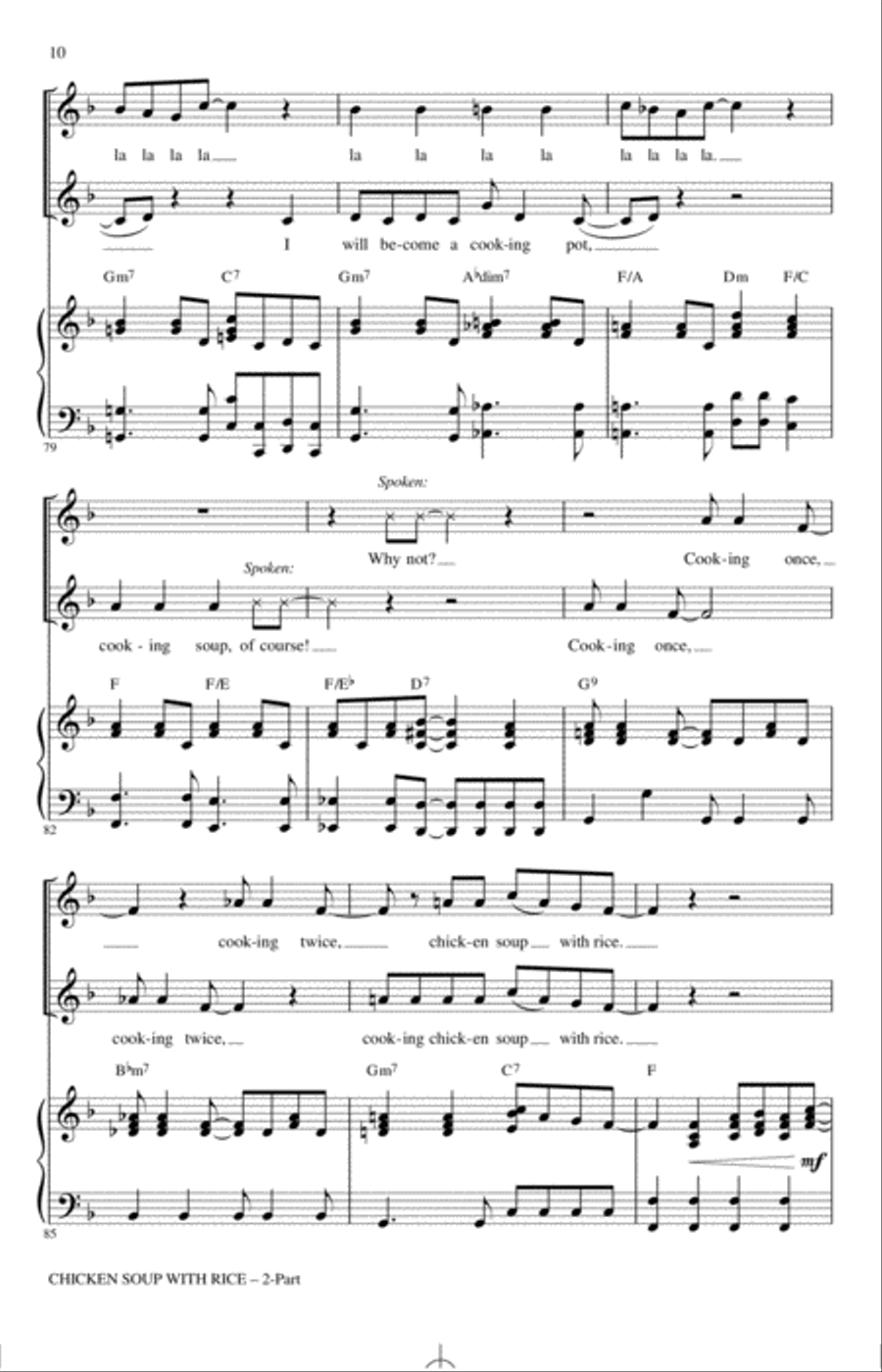 Chicken Soup With Rice (arr. Emily Crocker) 2-Part scores gallery preview page 9