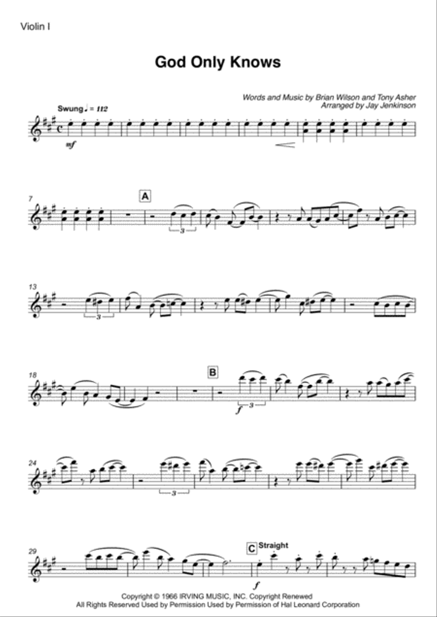 God Only Knows String Quartet scores gallery preview page 2