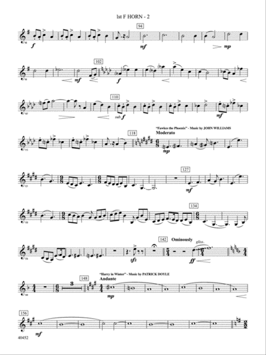 The Complete Harry Potter: 1st F Horn Full Orchestra scores gallery preview page 2