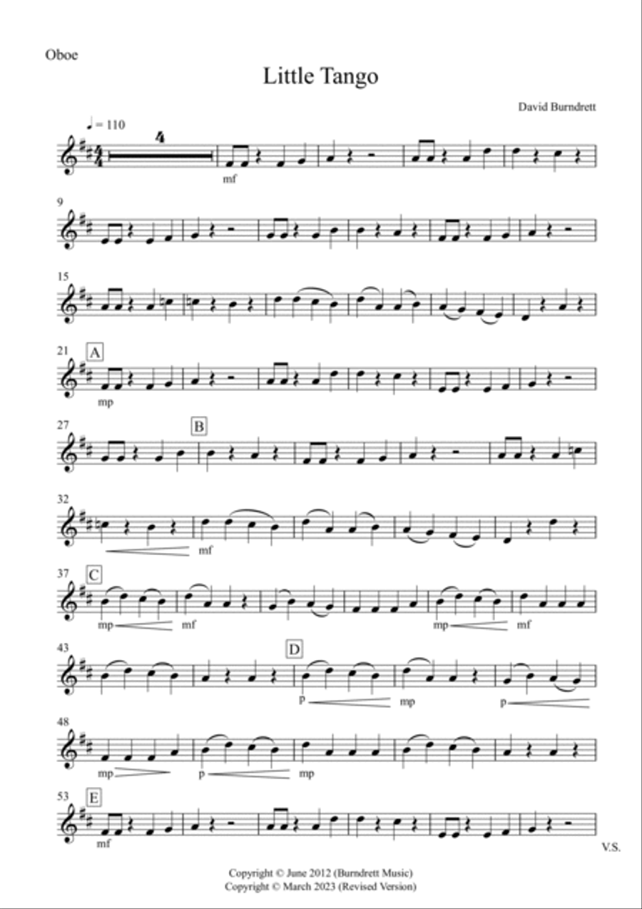 Little Tango for Easy Oboe and Piano Piano scores gallery preview page 3