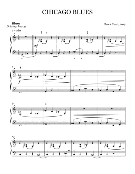 Chicago Blues - Early Intermediate Jazz Piano Solo image number null