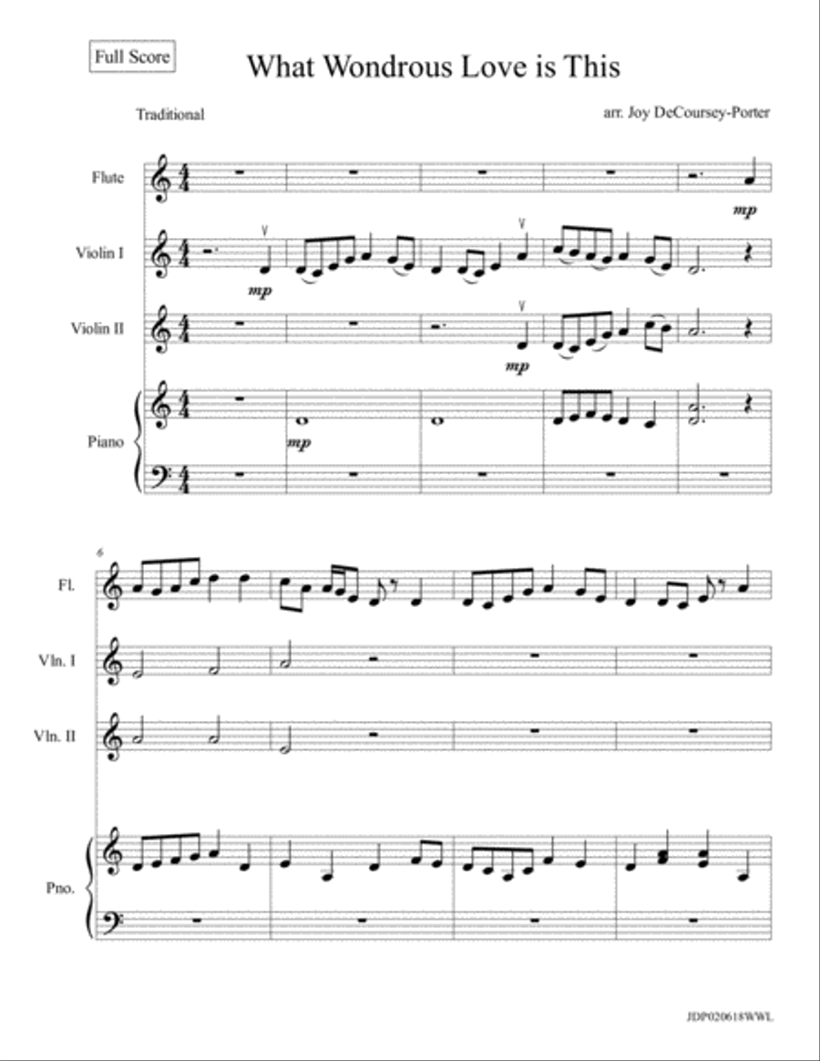 What Wondrous Love is This Flute scores gallery preview page 1