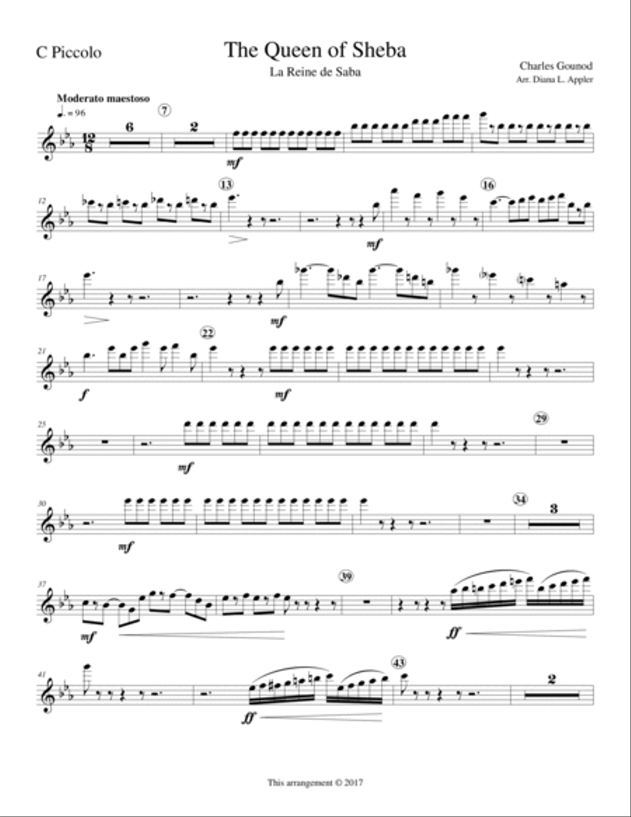 The Queen Of Sheba Concert Band scores gallery preview page 1