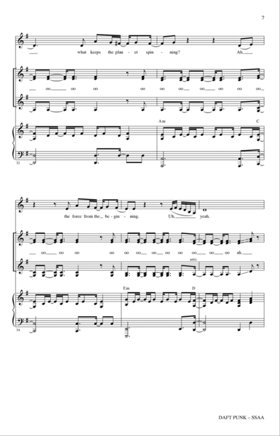 Daft Punk (Choral Medley) (arr. Mark Brymer) SSAA scores gallery preview page 6