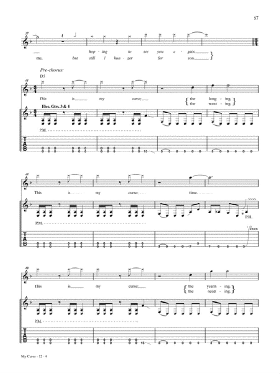 My Curse Guitar Tablature scores gallery preview page 4