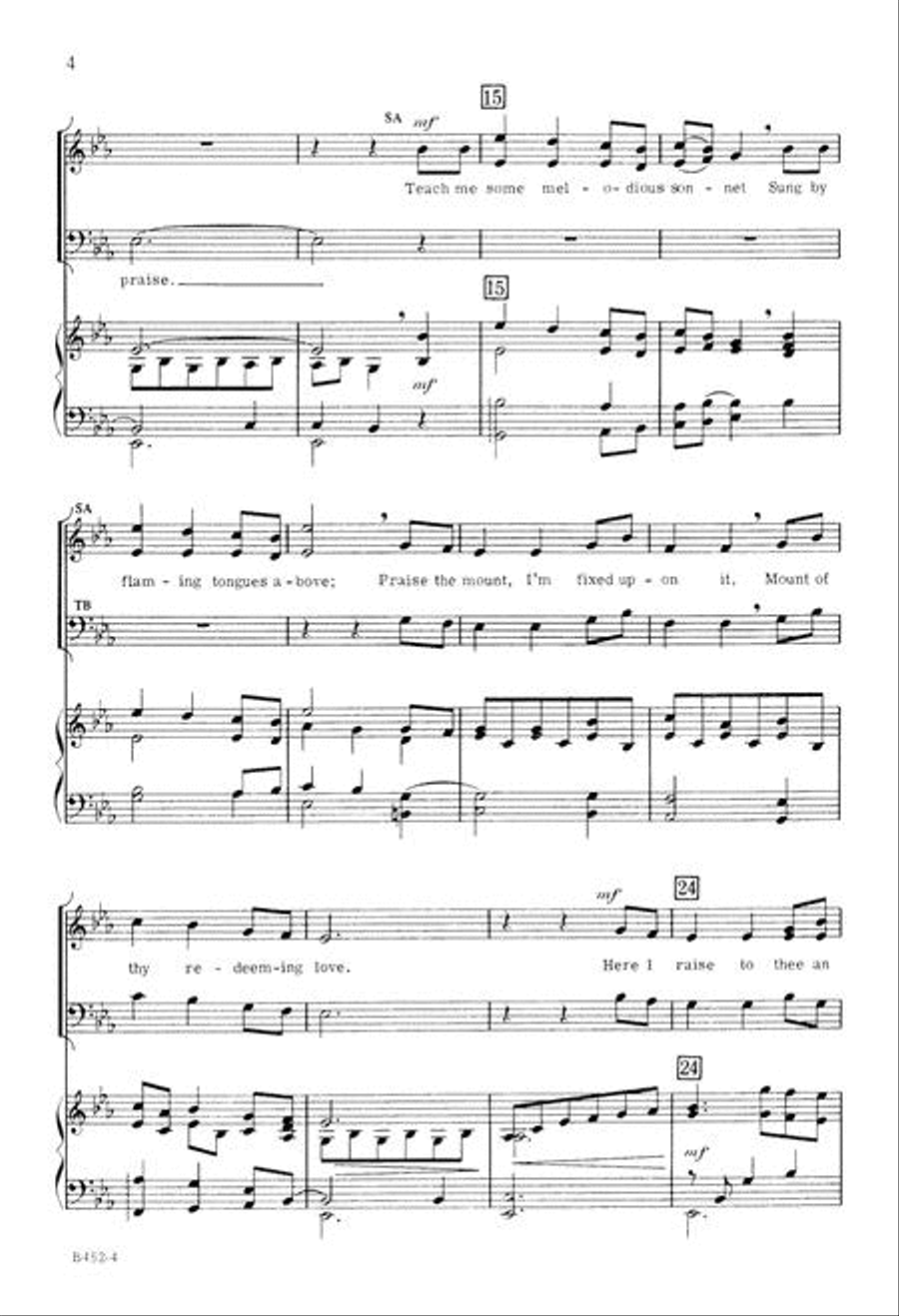 Come Thou Fount of Every Blessing 4-Part scores gallery preview page 4