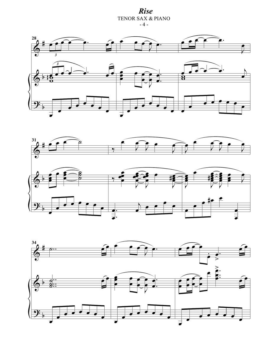 Rise Tenor Saxophone scores gallery preview page 4