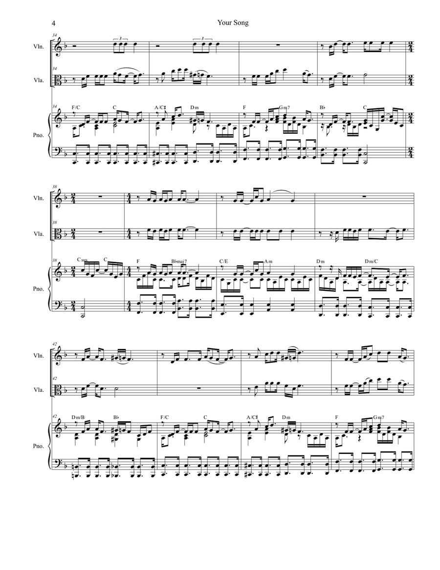 Your Song String Duet scores gallery preview page 4