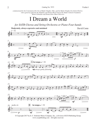 Book cover for I Dream a World (Downloadable String Parts)
